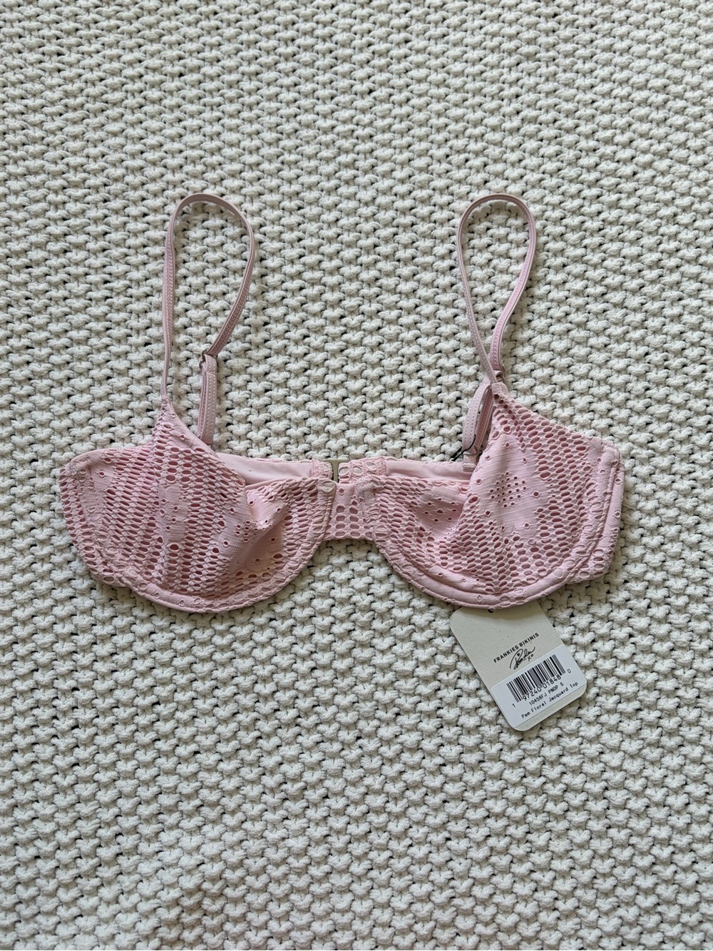 PINK by Frankie’s Bikinis Buttercup Eyelet Bikini Top | S | NWT